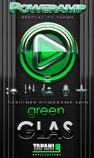 Poweramp skin Green Glas delux
