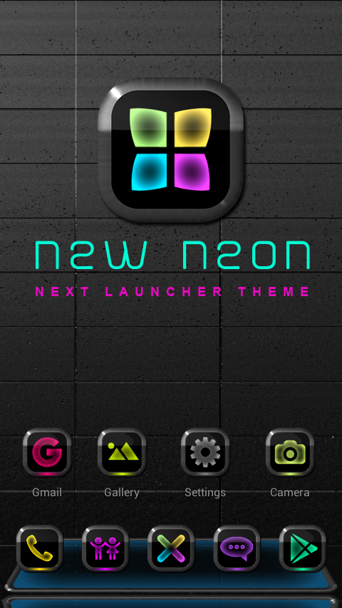 Next Launcher Theme New Neon