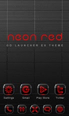 Neon Red GO Launcher EX Theme