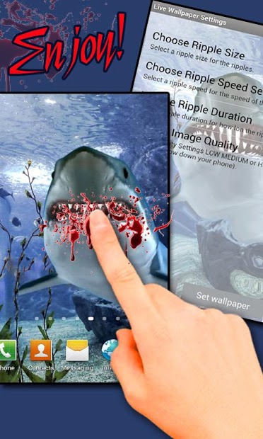 Touch the Shark Live Wallpaper