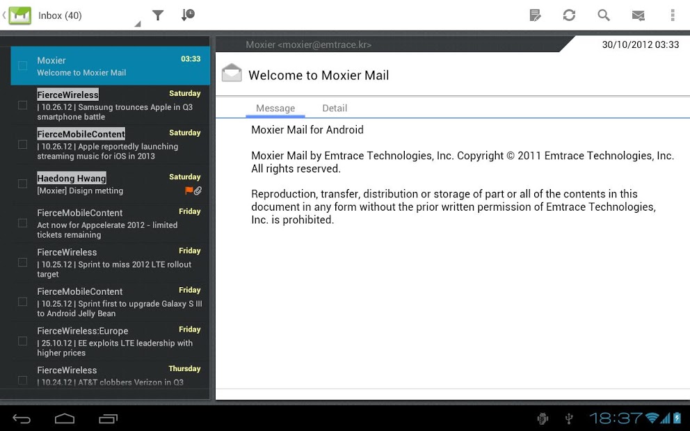Moxier Mail for Tablet - Trial